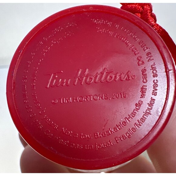 Tim Hortons Mini Snow Globe Ornament With Red Base 2015 - Picture 4 of 5